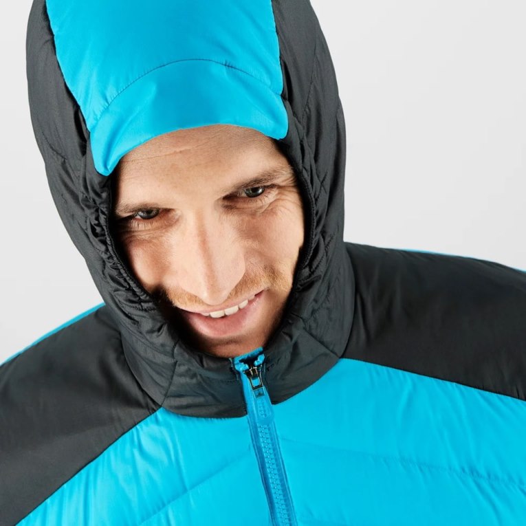 Turquoise Salomon Essential Xwarm Down Men's Insulated Jackets | IE LA8095